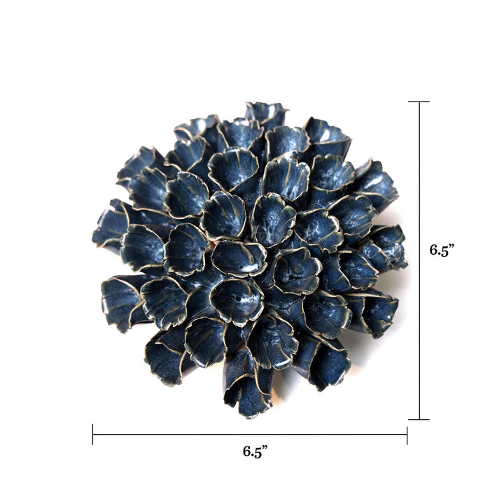Ceramic Faux Flowers Succulents For Tabletop Or Wall Hangin: Peony Orange