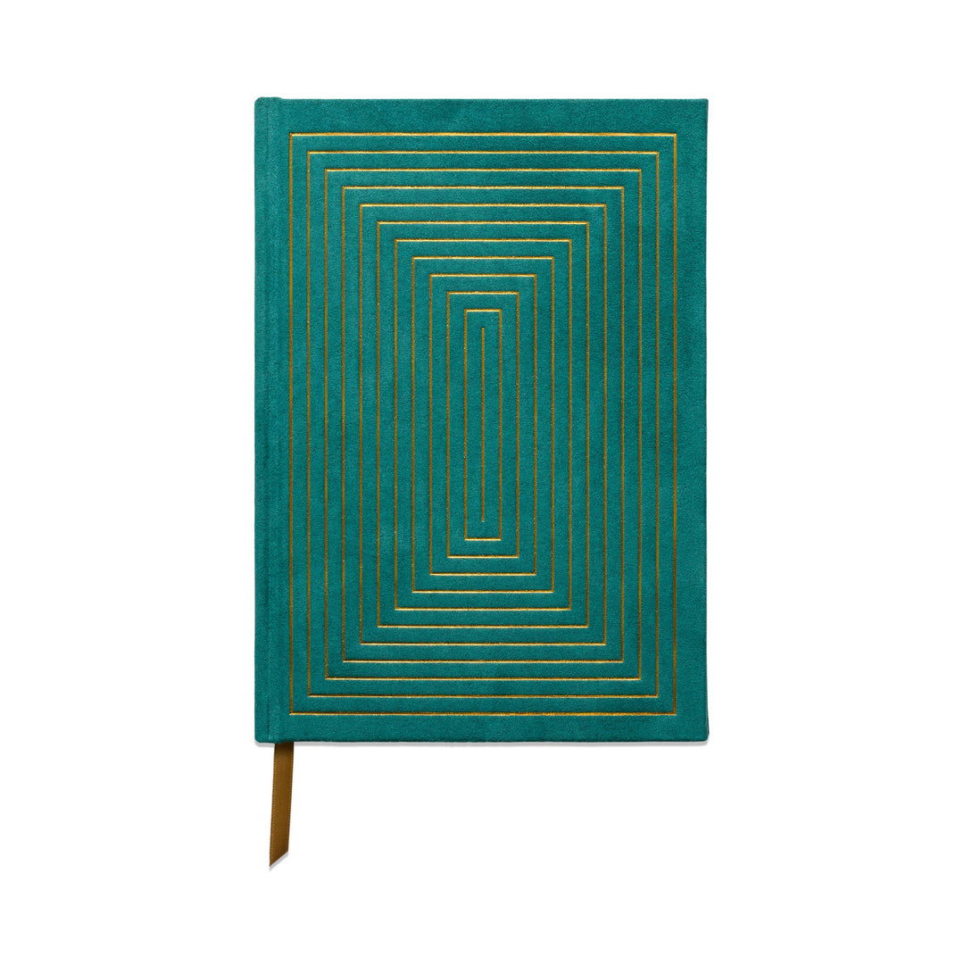 Suede Journals - Linear Boxes Green