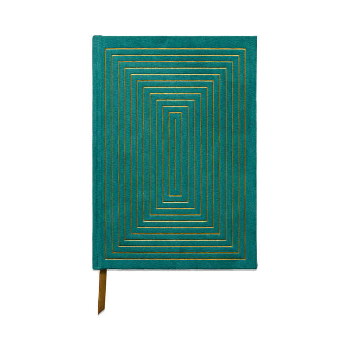 Suede Journals - Linear Boxes Green
