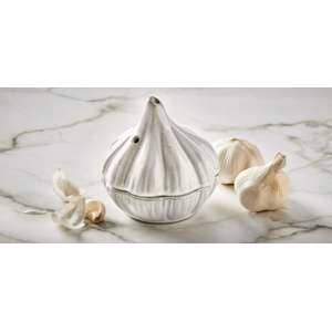 Bistro Garlic Roaster White Stoneware Everyday