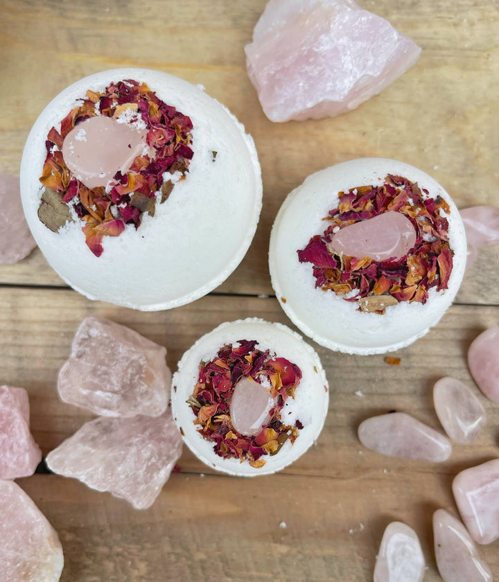 Rose Quartz &amp; Rose Bath Bomb: Medium