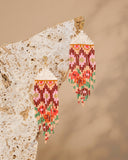 Beaded Handwoven Huipil Fringe Earrings (Sweet Escape)