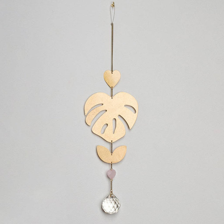 Suncatcher - Monstera Leaf/Rose Quartz