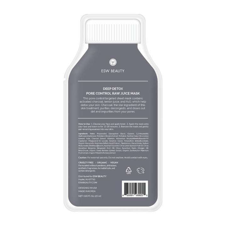 Deep Detox Pore Control Raw Juice Sheet Mask: Regular