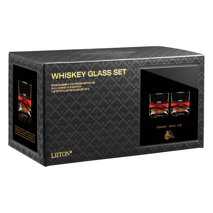 Yosemite - Half Dome - 2-Piece Crystal Whiskey Glass Set