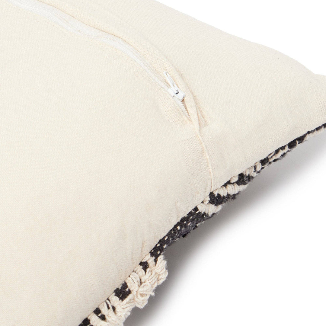 REDEARTH Textured Throw Pillows. 100% Cotton Char Delineate Black. 18" x 18"