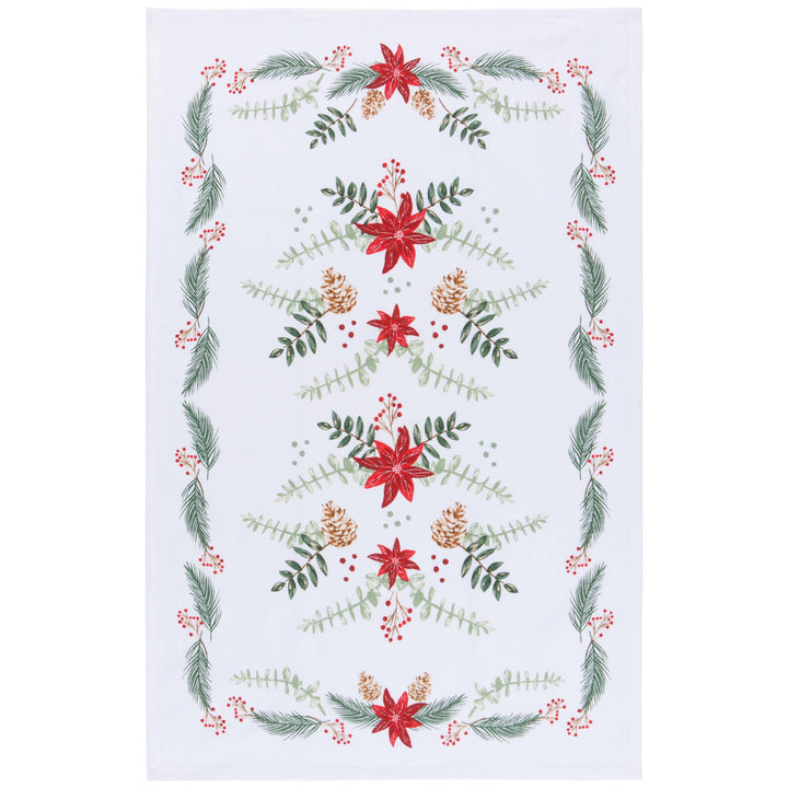 Poinsettia Christmas Dishtowel