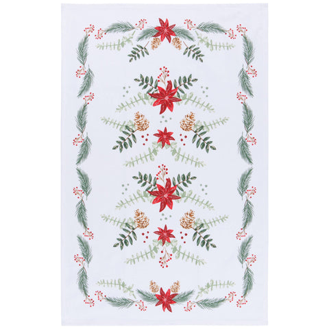 Poinsettia Christmas Dishtowel