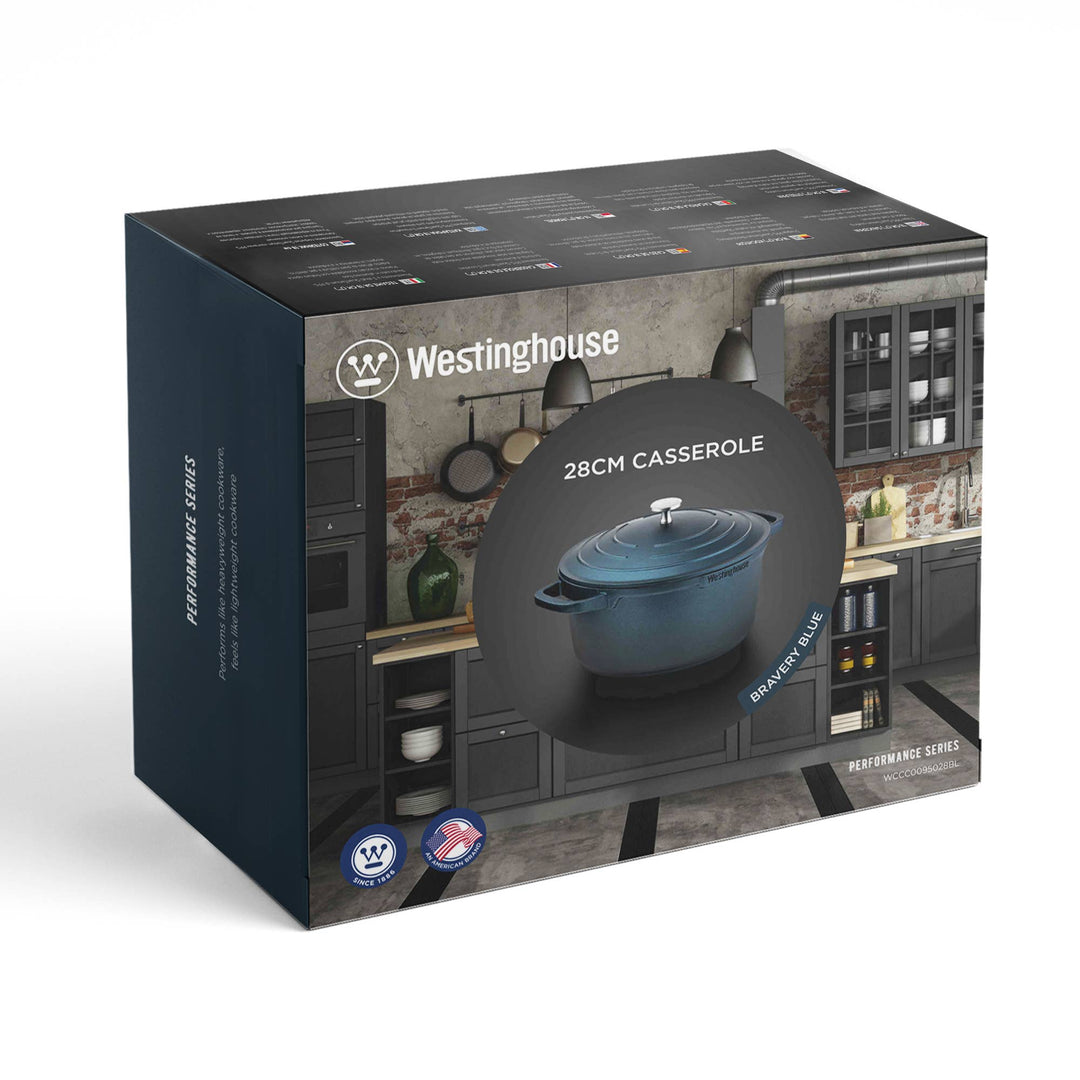 Westinghouse 11-Inch Casserole with Lid - Performance Series: Blue