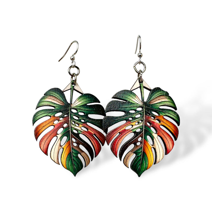 Monstera Leaf Earrings