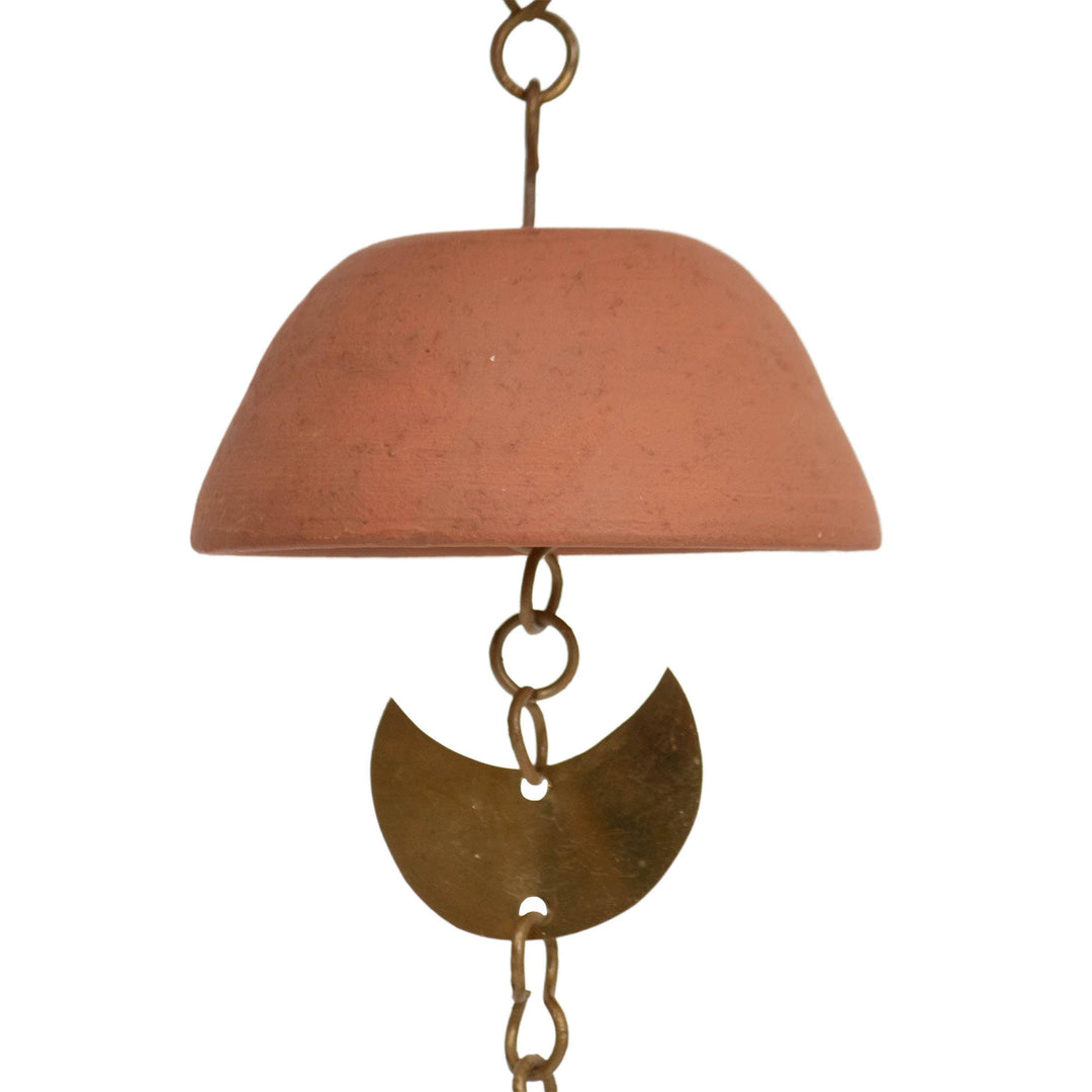 Moon Brass Terracotta &amp; Metal Hanging Wall Accent