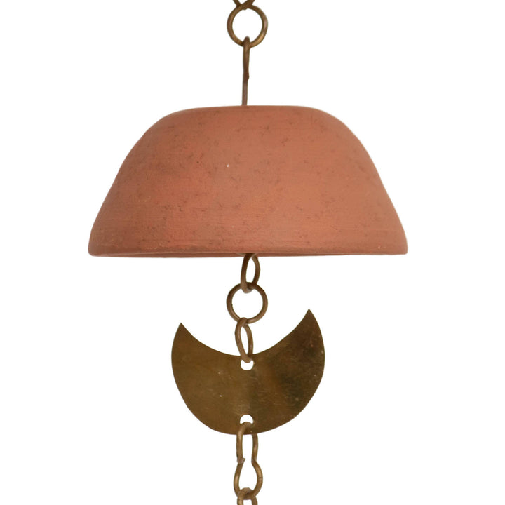 Moon Brass Terracotta &amp; Metal Hanging Wall Accent