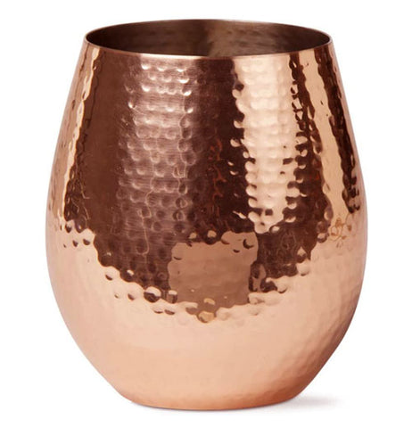 Hammered Stemless Wine Mug (Copper)