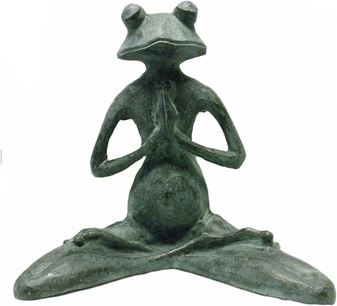 Meditating Yoga Frog Garden Sculpture