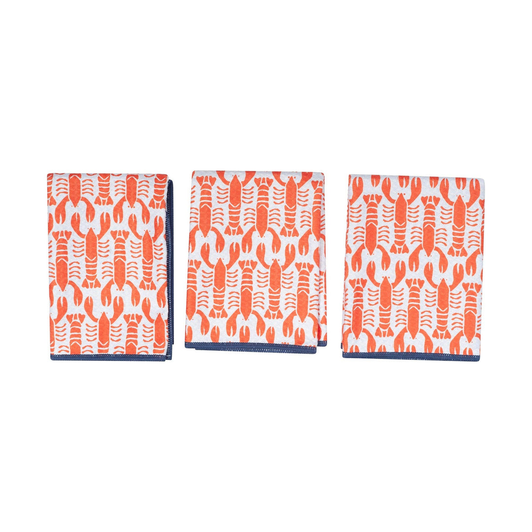 Mighty Mini Towel (Set of 3) Reversible - KN Lobster: Red