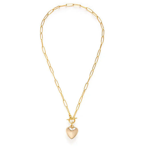 Puffed Heart on Toggle Chain Necklace