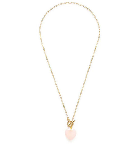 Rose Quartz Heart with Toggle Clasp