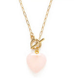 Rose Quartz Heart with Toggle Clasp