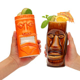 Hard-Carved and Hand-Painted Tiki Mugs - Assorted Set (1pc)