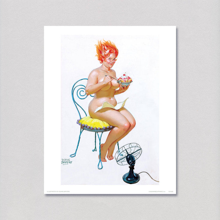 Hilda with Ice Cream - Pin Up Girls Print