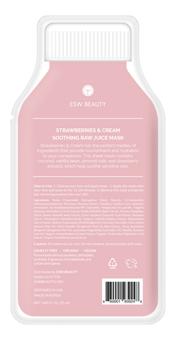 Strawberries & Cream Soothing Raw Juice Sheet Mask