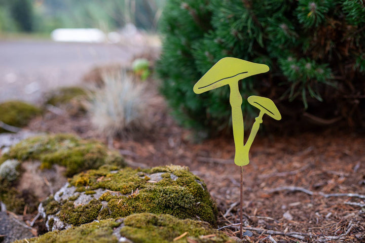 Bright Painted Metal Mushroom Pick