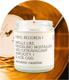Vinyl Records (Black Oud) Candle: 7.8 oz Glass Jar