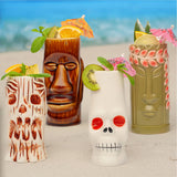 Hard-Carved and Hand-Painted Tiki Mugs - Assorted Set (1pc)