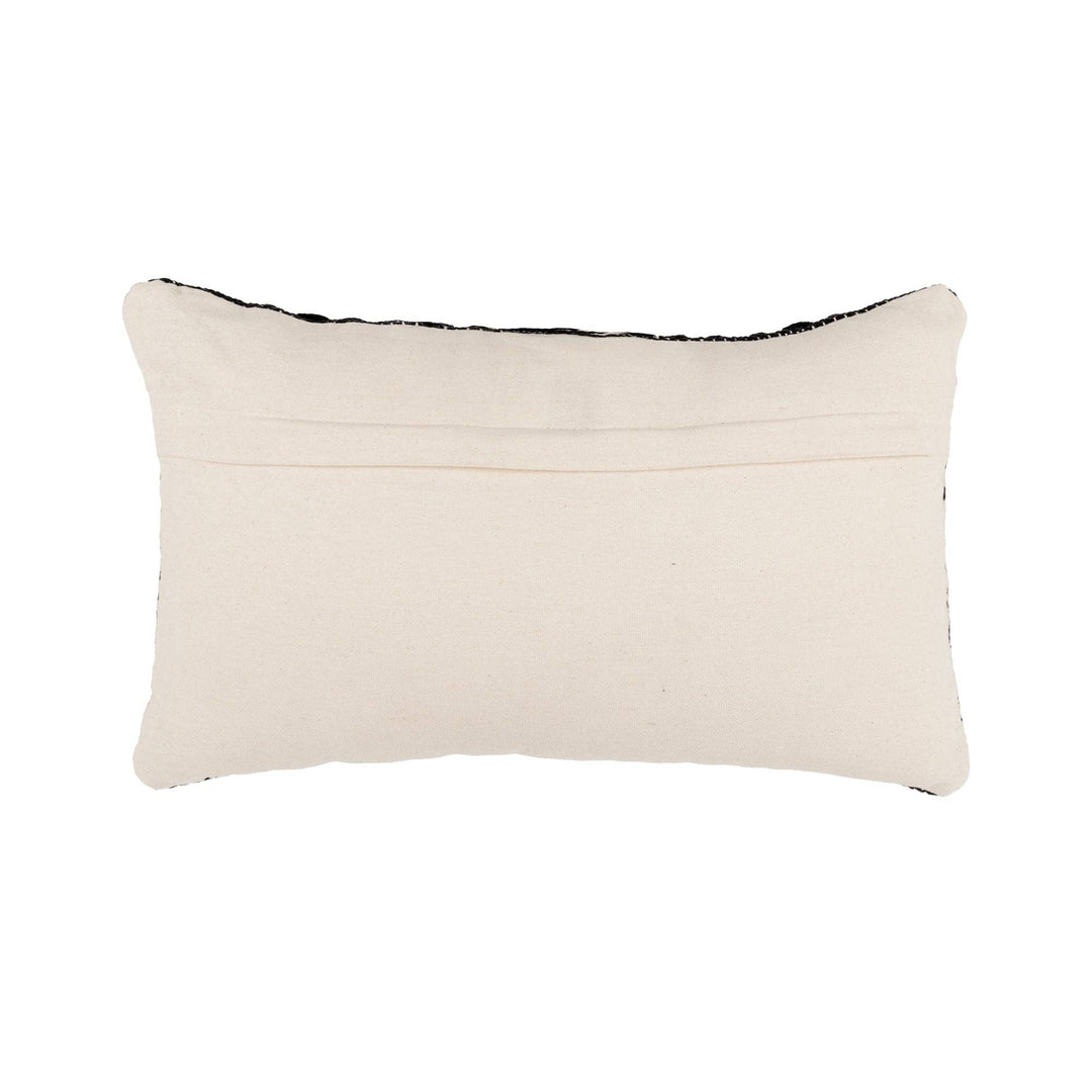 Boho Handloom Textured Throw Pillow, Black and Natural