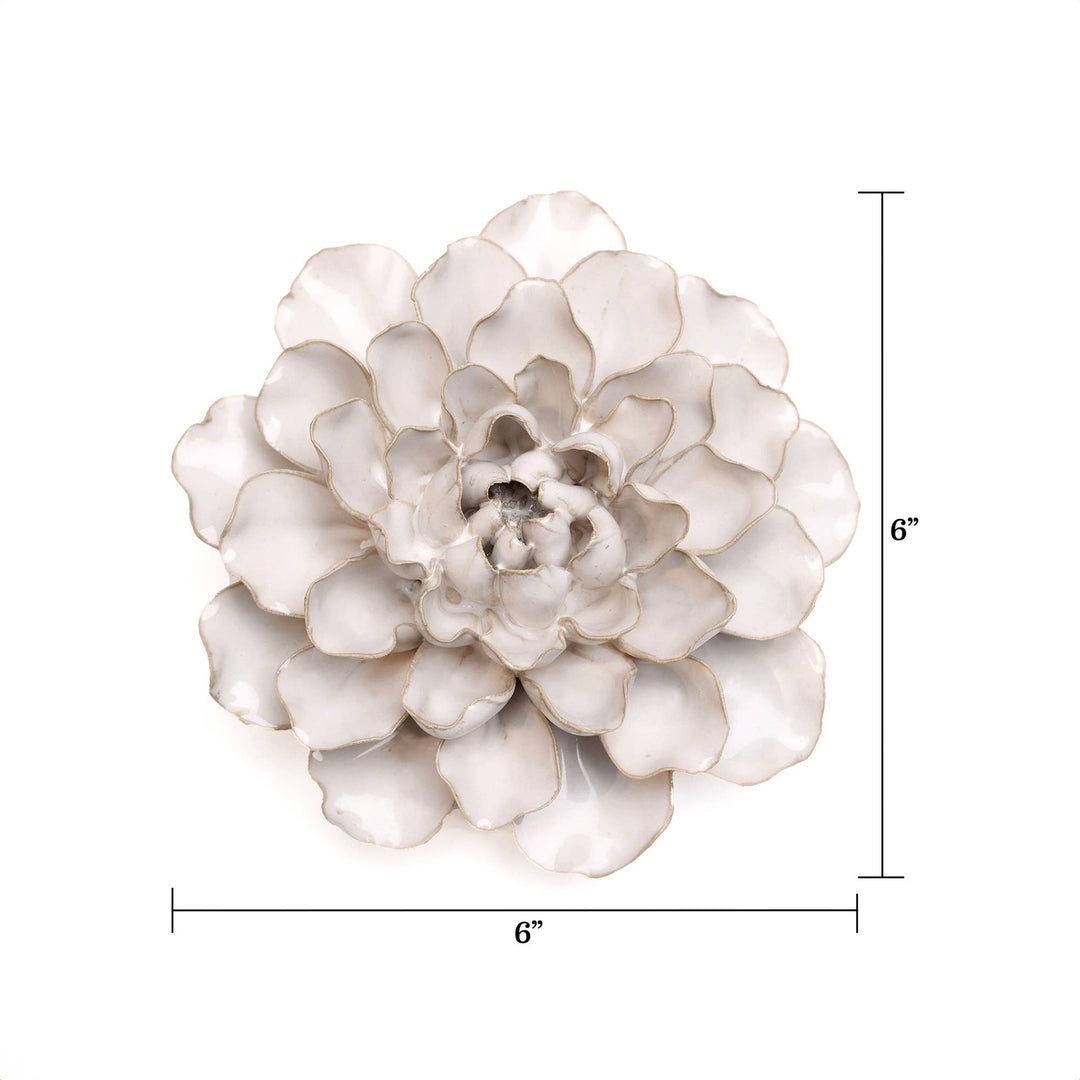 Hand Made Ceramic Wall Flower: Caramel