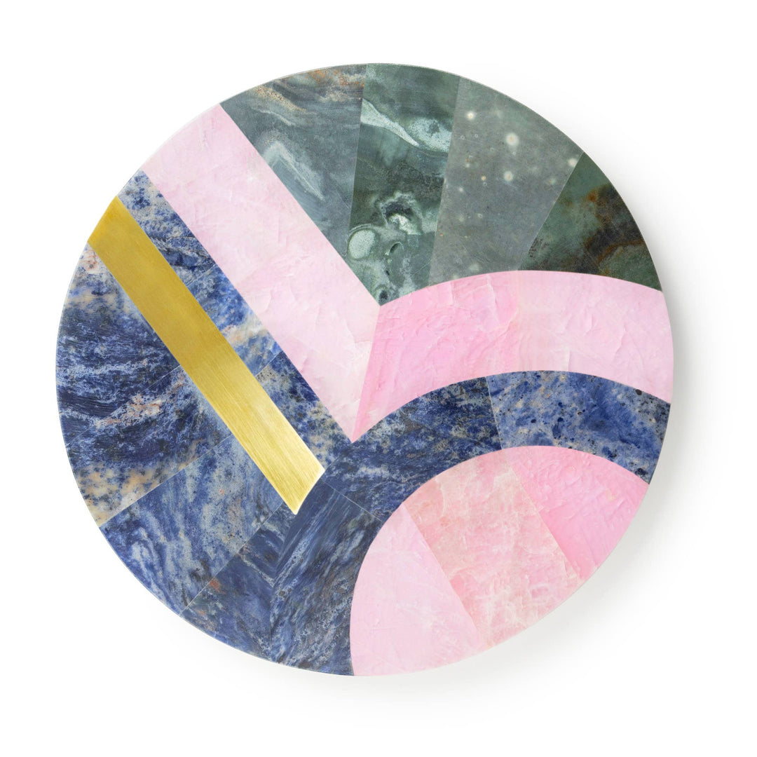 Round Colorful Marble Cheese Board, 12"