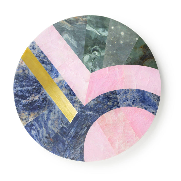 Round Colorful Marble Cheese Board, 12"