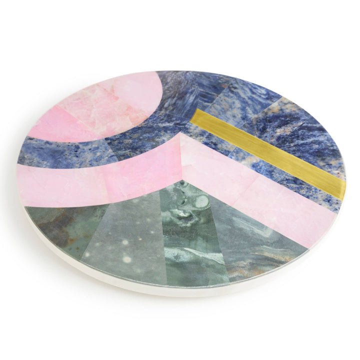 Round Colorful Marble Cheese Board, 12"