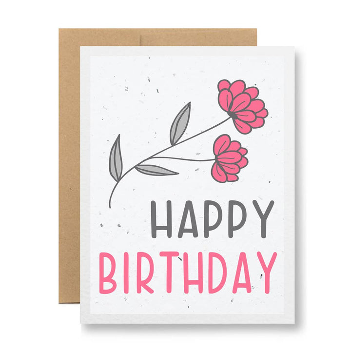 Seed Paper Greeting Card - Happy Birthday: Purple