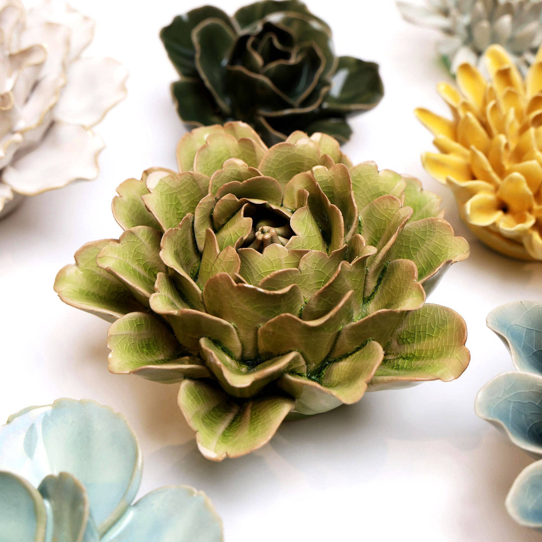 Hand Made Ceramic Wall Flower: Caramel