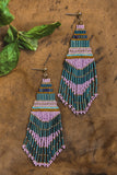 Beaded Handwoven Embellished Woodland Earrings (Forest)