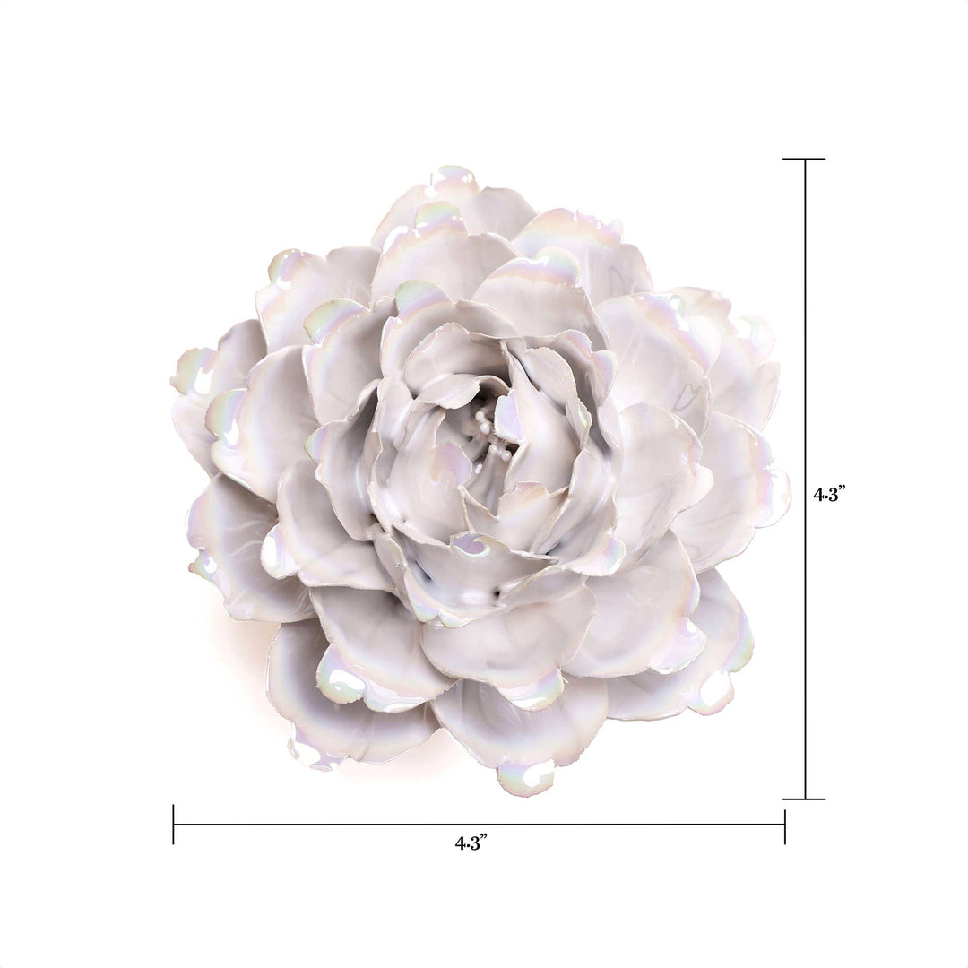 White Ceramic Flower Hanging: Pearl Zinnia