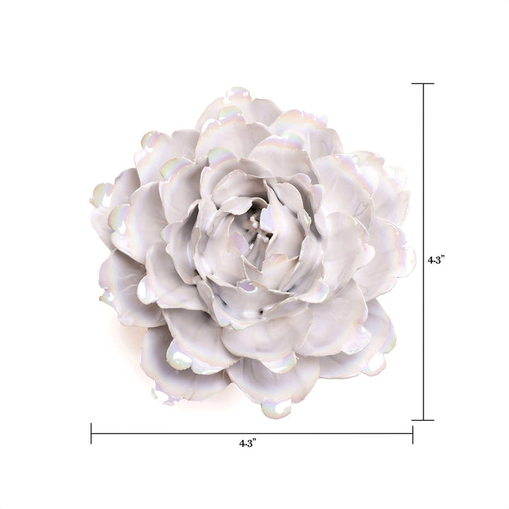 White Ceramic Flower Hanging: Pearl Zinnia