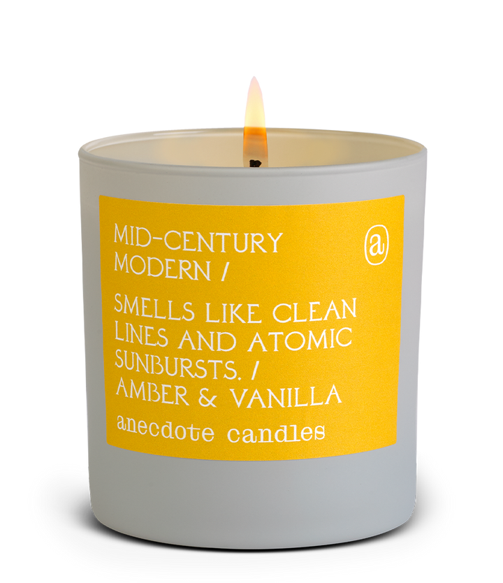 Mid-century Modern (Amber &amp; Vanilla) Candle: 7.8 oz Glass Jar