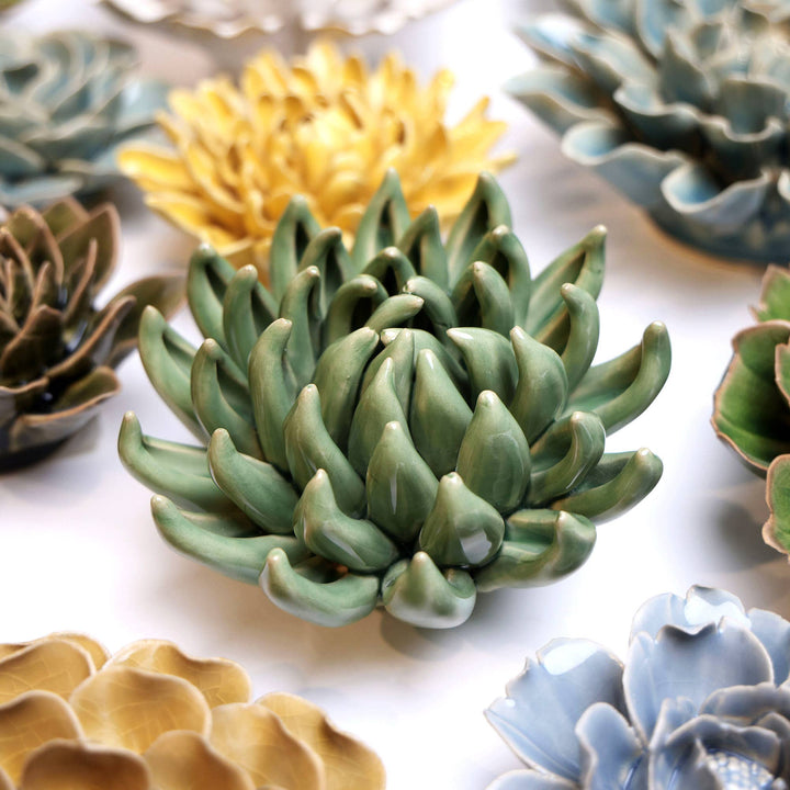 Hand Made Ceramic Wall Flower: Caramel