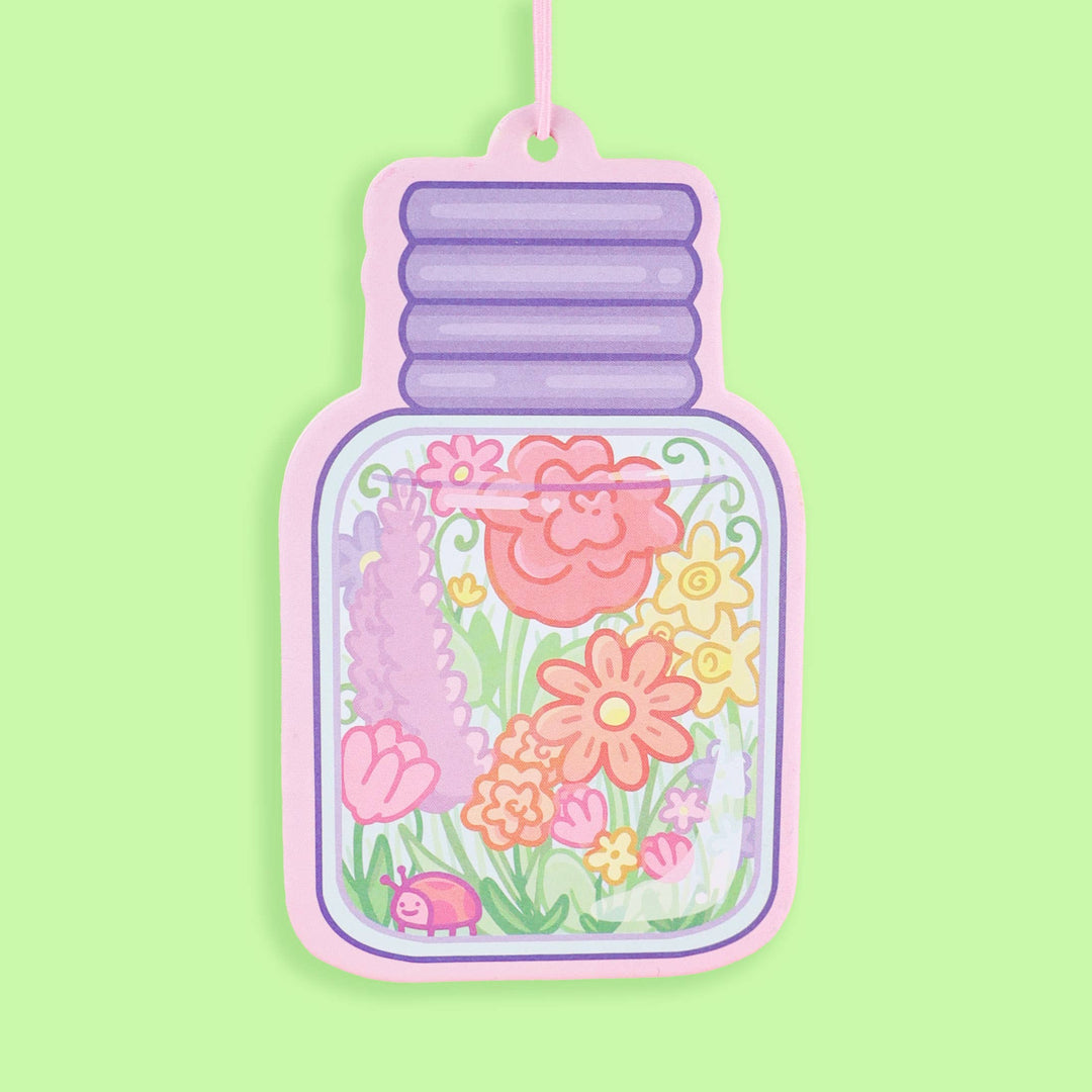 Flower Jar Cute Spring Art Floral Scented Car Air Freshener