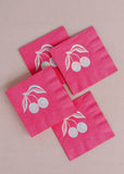 Disco Cherries Hot Pink Cocktail Paper Beverage Napkins - Se