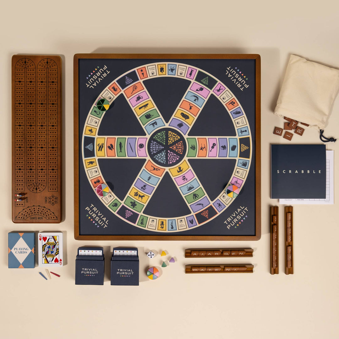 3-in-1 Game Collection: Scrabble, Trivial Pursuit &amp; Cribbage