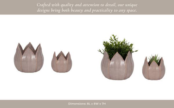 Ceramic Sculpted Petal Planter