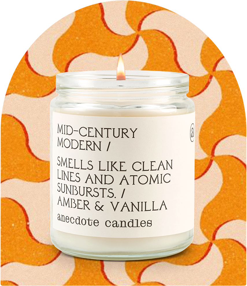 Mid-century Modern (Amber &amp; Vanilla) Candle: 7.8 oz Glass Jar