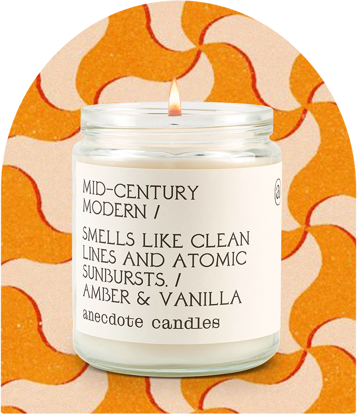 Mid-century Modern (Amber &amp; Vanilla) Candle: 7.8 oz Glass Jar