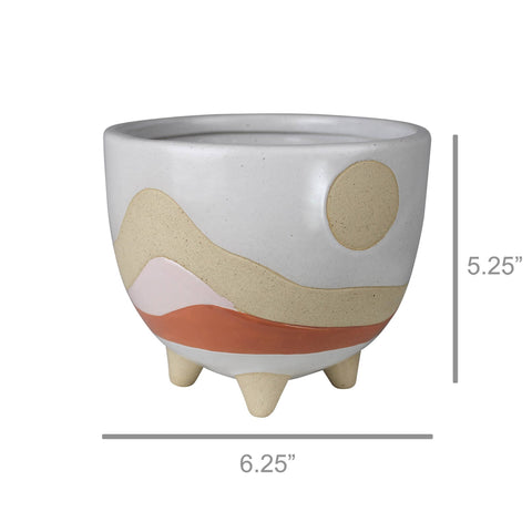 Desertscape Cachepot, Ceramic: Ceramic / Multi