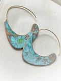 Hand-Painted Patina Half Hoop Earrings