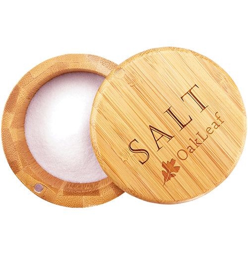 Salt Box with Engraved Magnetic Swivel Lid
