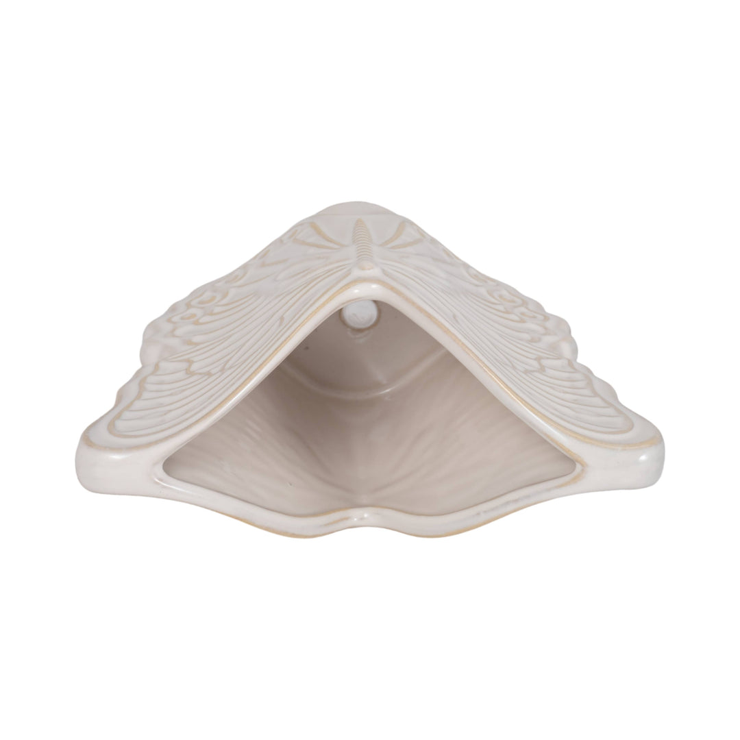 Planter - Ivory Ceramic Butterfly, 7 in.